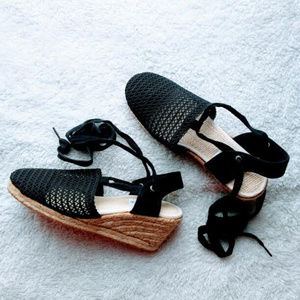 NWOT Black Wedges Sandals Womens Shoes